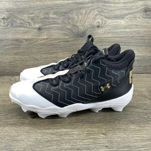 Under Armour Harper 9 Mid RM Baseball Cleats Mens 11 Black White 3027442-001